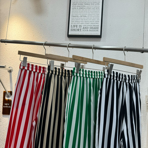 Ladies Wide Leg Stripes Long Trousers